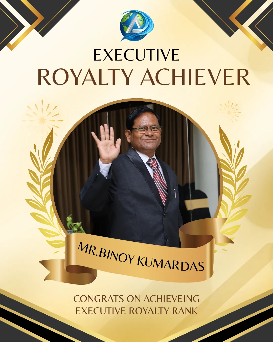 Advancement global - Gold and Black Modern Corporate Best Employee Recognition Instagram Post